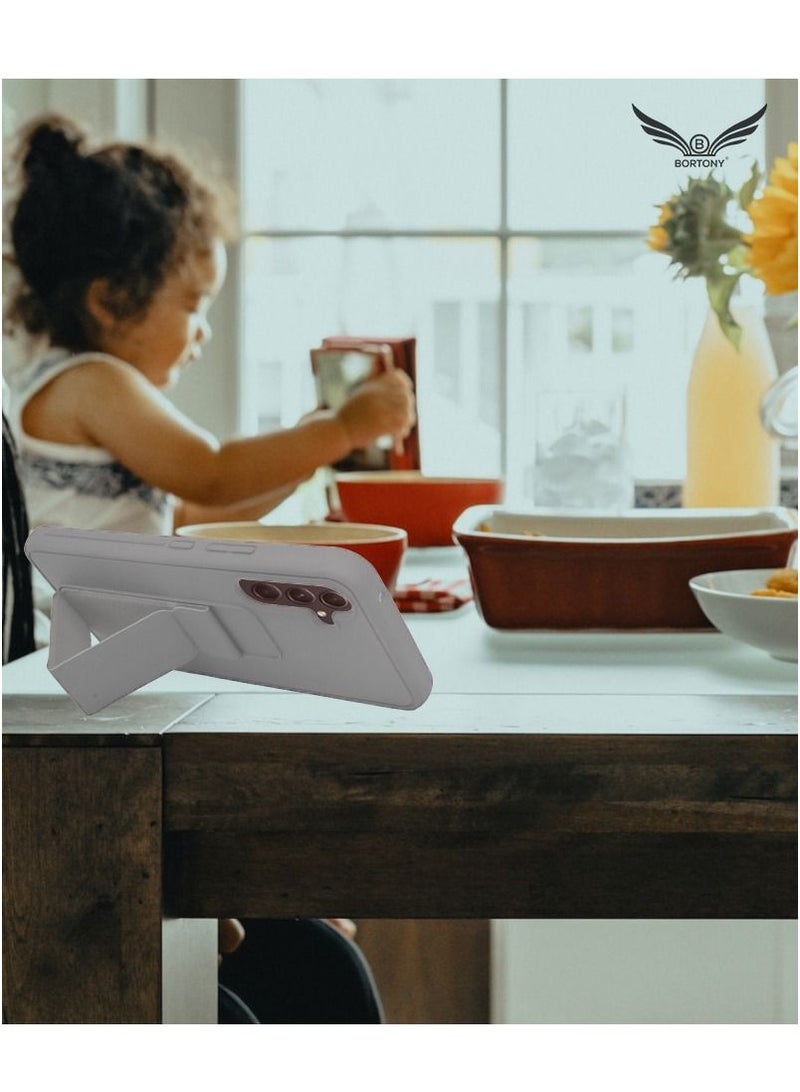 BORTONY Samsung A34 5G Case with Magnetic Car Mount Kickstand Holder Premium Silicone Vertical and Horizontal Hand Strap Grip Cover for Samsung Galaxy A34 5G - Image 3