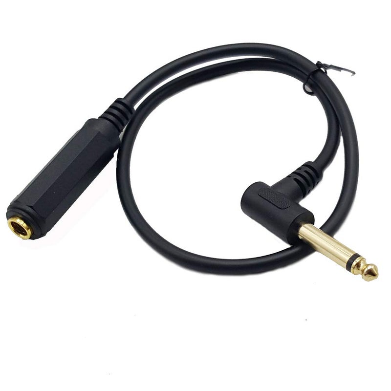 Seadream Right Angle Guitar Extension Cord;Seadream 2Pack 6.35mm Angled Male to Female Extension Cable,50CM TRS 1/4 Inch Female to Right Angle Mono Male Audio Extension Cables - Image 3