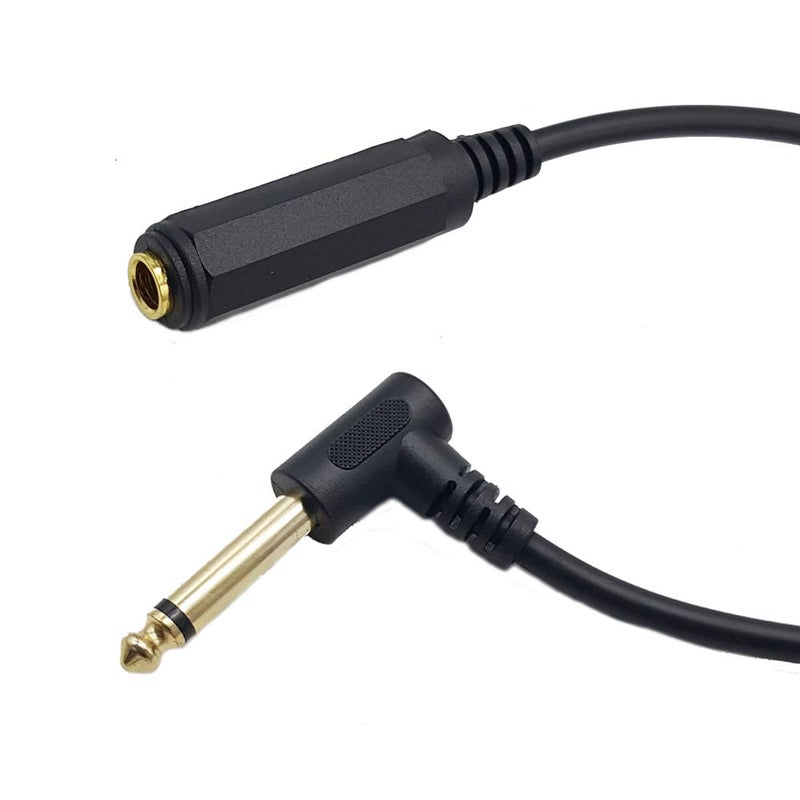 Seadream Right Angle Guitar Extension Cord;Seadream 2Pack 6.35mm Angled Male to Female Extension Cable,50CM TRS 1/4 Inch Female to Right Angle Mono Male Audio Extension Cables - Image 2