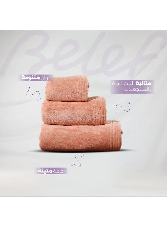 Relef Classic Large Bath Towel 90X180 cm, Apricot - 1 Piece - Image 2