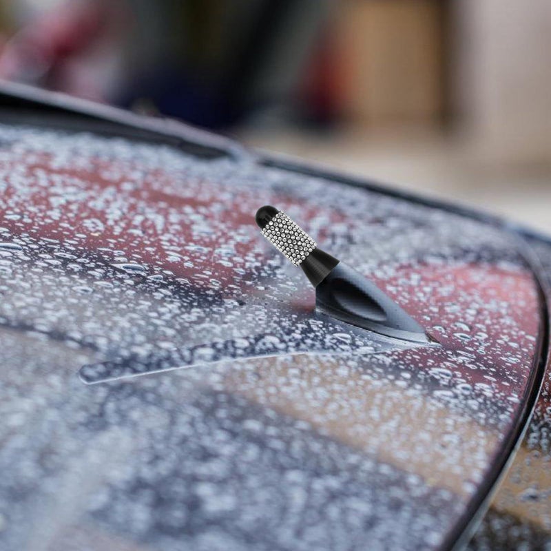 White Rhinestone 3 5cm Short Car Antenna Replacement for Truck Vehicle Music Entertainment - Image 5