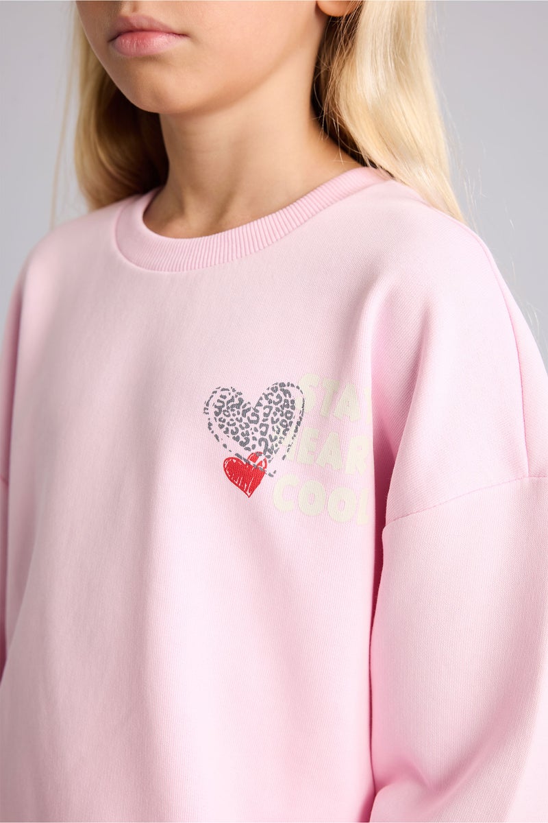 ديفاكتو سويت شيرت بناتي قصة مريحة بياقة مستديرة - Image 5