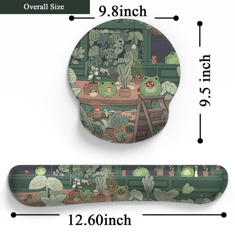 Mechanical Cattle Cute Frog Mouse Pad with Wrist Rest Kawaii Green Decor Pain Relief Mat, Ergonomic Mouse Pad for Desk Computer Keyboard Laptop, Desk Decor Office Accessories for Girl Wrist Rest for Computer Keyboard. - Image 4