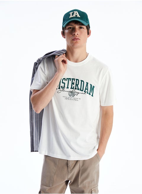 Crew Neck Printed Jersey Men's T-Shirt