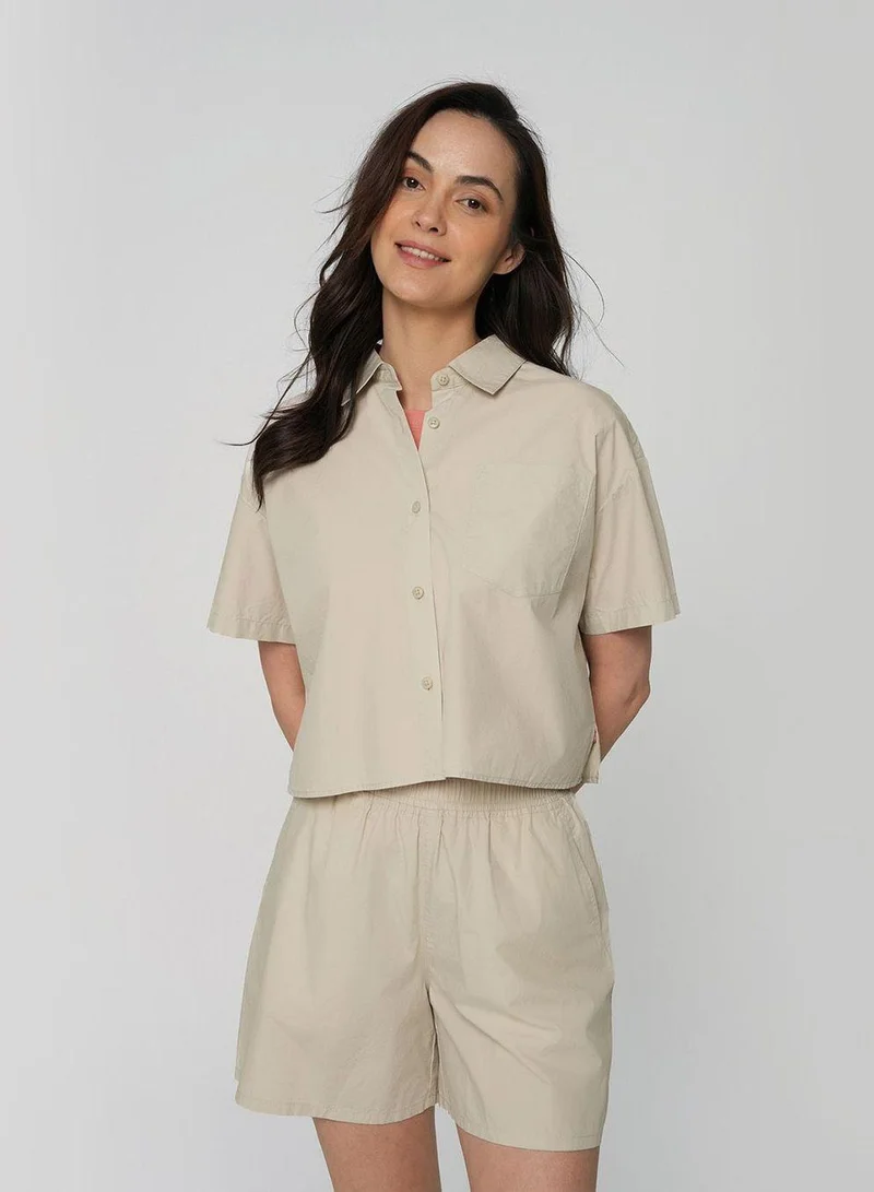 Giordano  Women's Cotton Cool Poplin Shirt for Women | Best Price UAE
