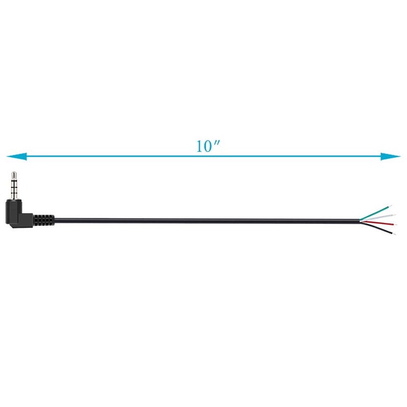 Fancasee (2 Pack Replacement 3.5mm 90 Degree Male Plug to Bare Wire Open End TRRS 4 Pole Stereo 1/8" 3.5mm Plug Jack Connector Audio Cable for Headphone Headset Earphone Microphone Cable Repair - Image 4