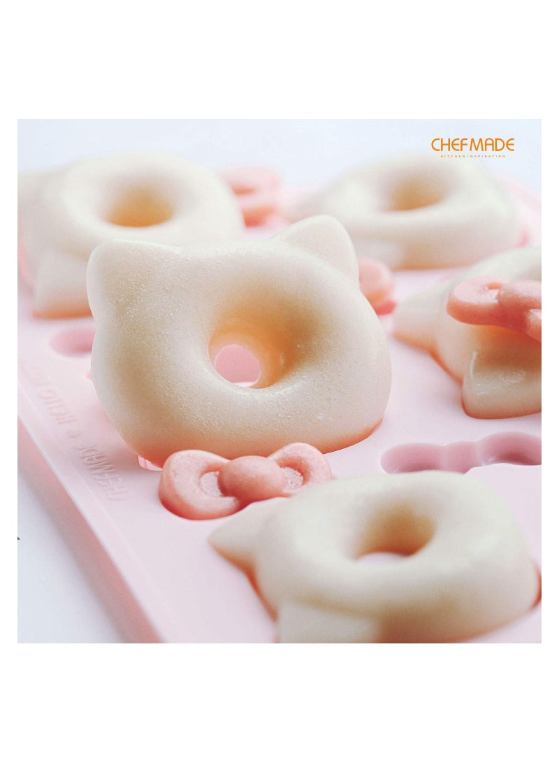 chefmade Hello Kitty Donut Pan 6 Cavity Non Stick Silicone Doughnut Cake Mold - Image 3