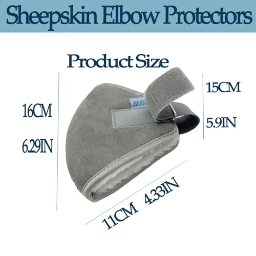 BIVIKEY 1 Pcs Plush Elbow Pressure Sores Protector Arm Pads Adjustable Suitable for Office Home Elderly Care and Medical Institutions Unisex Grey - Image 4