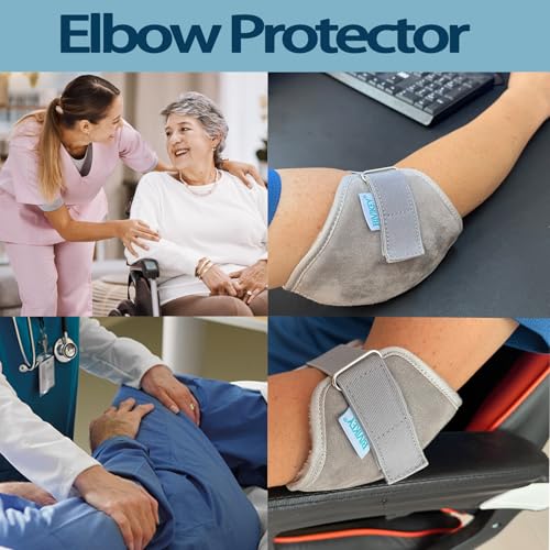 BIVIKEY 1 Pcs Plush Elbow Pressure Sores Protector Arm Pads Adjustable Suitable for Office Home Elderly Care and Medical Institutions Unisex Grey - Image 5
