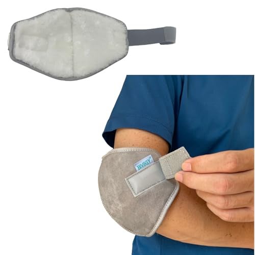 BIVIKEY 1 Pcs Plush Elbow Pressure Sores Protector Arm Pads Adjustable Suitable for Office Home Elderly Care and Medical Institutions Unisex Grey - Image 1