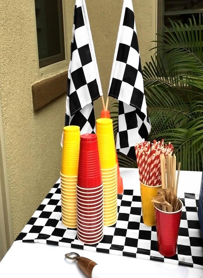 fani 15 Pack Checkered Table Runner Polyester Black and White Checkerboard Table Runner Classic Elegant Table Decor for Birthday Wedding Party Decorations Indoor Outdoor Events(12 x 72 Inch) - Image 5