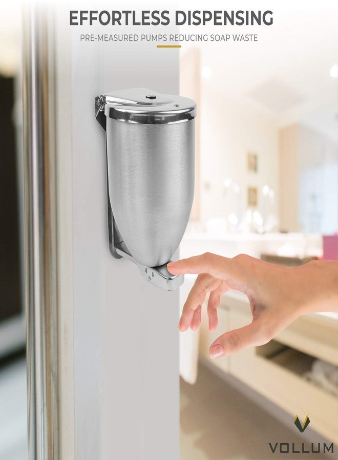 Vollum Powder-Soap Dispenser - 32 Ounce Stainless Steel Bathroom Soap Dispenser with Large Filler Cap - Strong Wall Mounted Pump Kitchen Soap Dispenser - Farmhouse Kitchen Decor Dish Soap Dispensers - Image 4