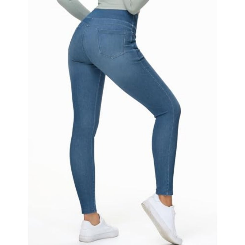 THE GYM PEOPLE Women's High Waisted Jeggings Pants Stretchy Jean Leggings - Image 2