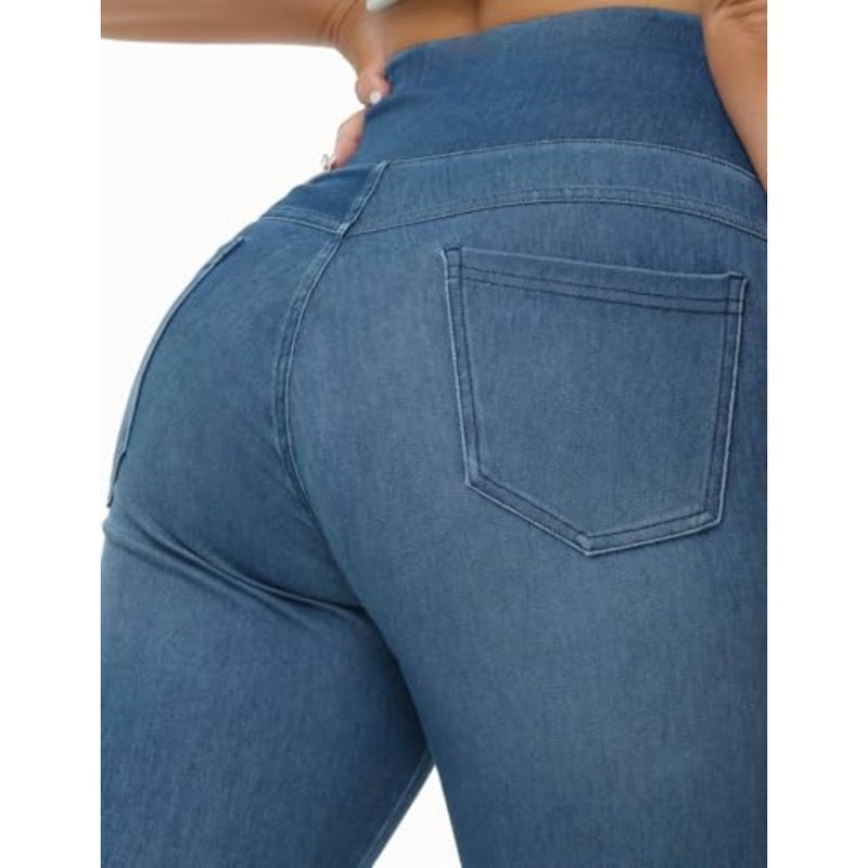 THE GYM PEOPLE Women's High Waisted Jeggings Pants Stretchy Jean Leggings - Image 5