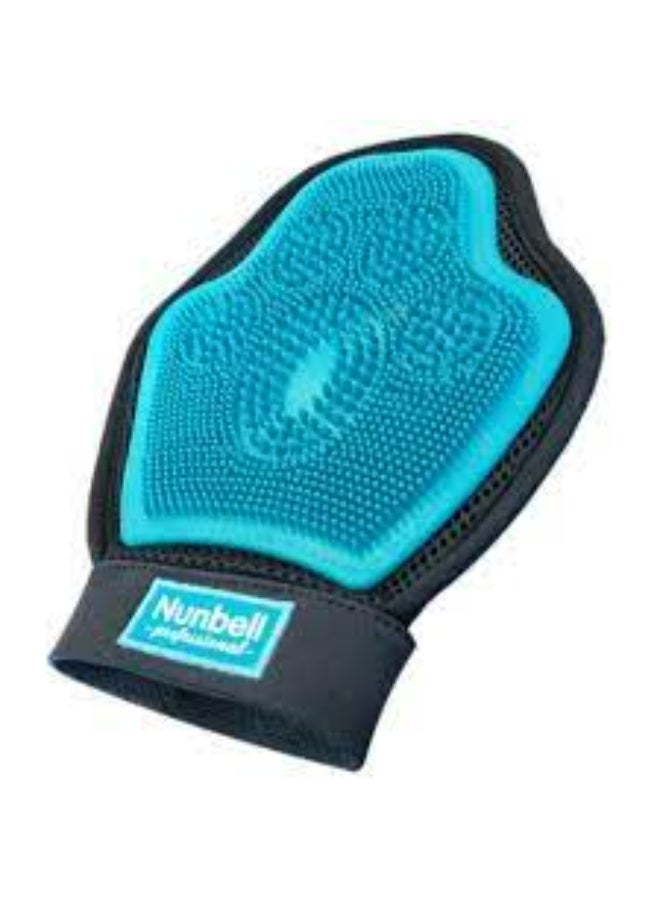 Nunbell Pet Washing and Grooming Hand Glove, Blue, Tool for Dogs and Cats