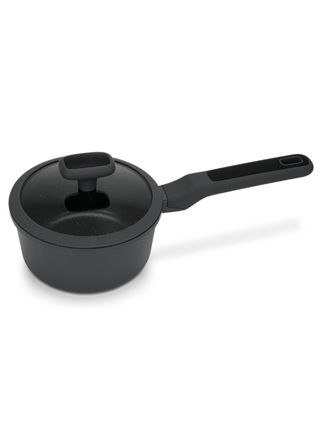 Fissman Saucepan Titanium Pro 16cm/1.4LTR with Glass Lidwith Cast Aluminum and Non- Stick Coating  - Image 1