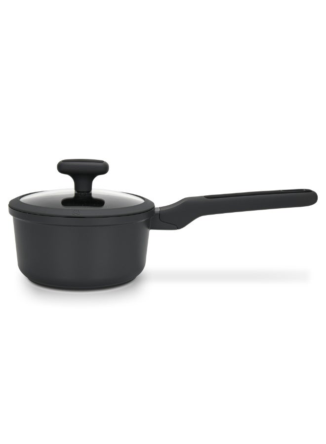 Fissman Saucepan Titanium Pro 16cm/1.4LTR with Glass Lidwith Cast Aluminum and Non- Stick Coating  - Image 2