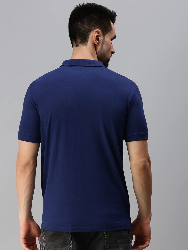 ONN Men's Airforce Blue Half Sleeves Polo Collar T-Shirt with Pocket(Size : Medium) - Image 4