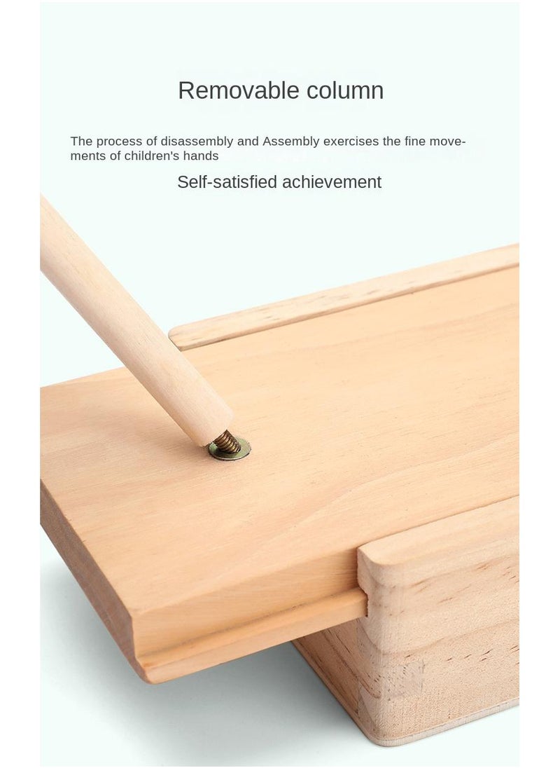 Y&D Children's Educational Rainbow Ring Matching Building Blocks Color Cognitive Wooden Toys  - Image 4