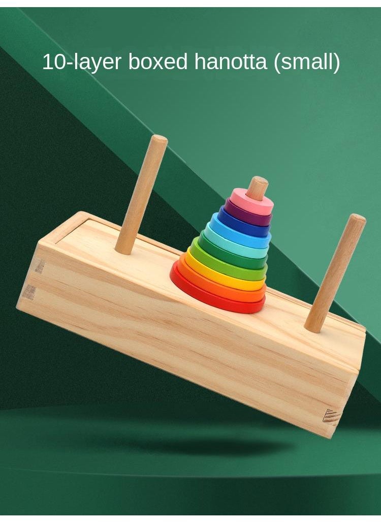 Y&D Children's Educational Rainbow Ring Matching Building Blocks Color Cognitive Wooden Toys  - Image 1