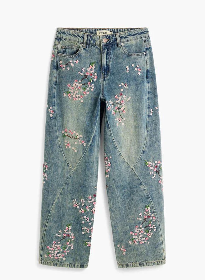 Desigual Blue Fluid denim trousers for Women | Best Price UAE