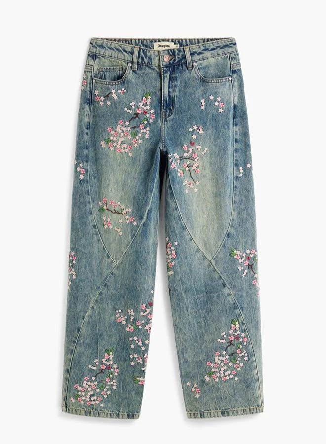 Desigual Blue Fluid denim trousers for Women | Best Price UAE
