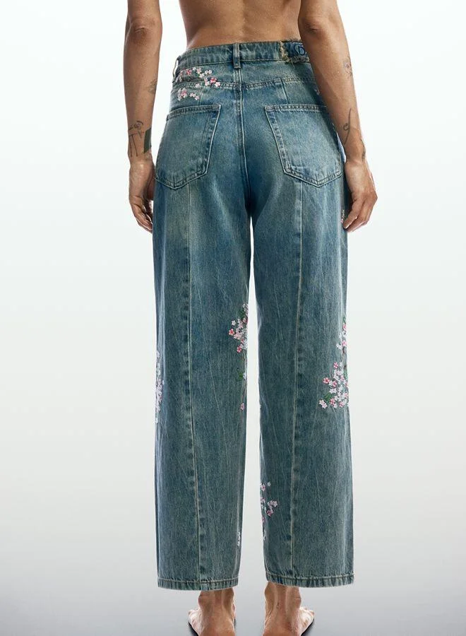 Desigual Blue Fluid denim trousers for Women | Best Price UAE