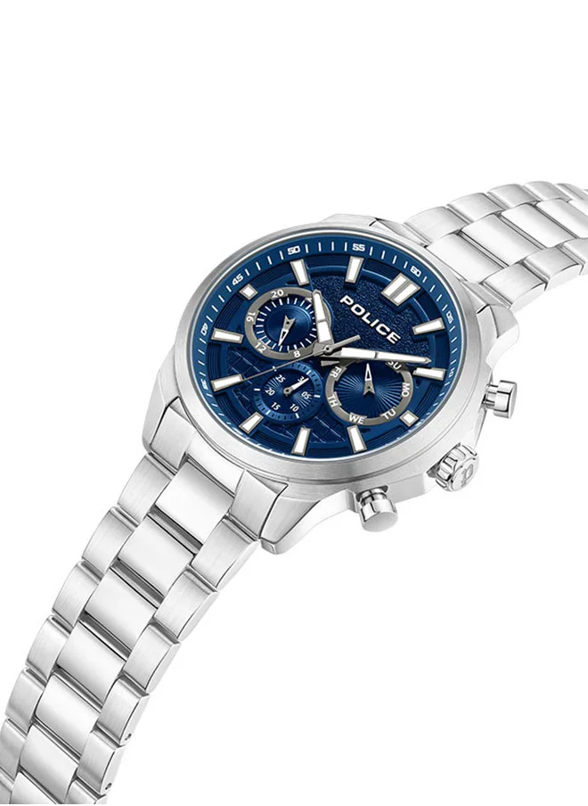 بوليس Rangy Gents Chronograph Watch With Blue Dial & Silver Bracelet -PEWJK0021004