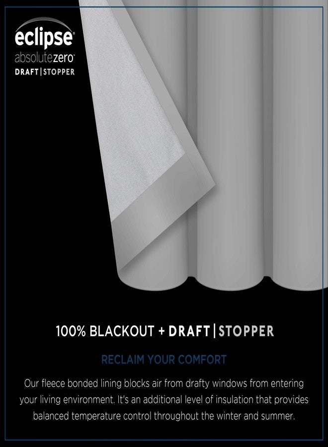 Eclipse Talisa Absolute Zero Blackout Plus Draft Stopper Window Curtain Panel, Noise Reducing, Home Privacy, Lined Thermal Insulation, 50 Inches Wide x 84 Inches Long, Single, Textured Indigo - Image 4
