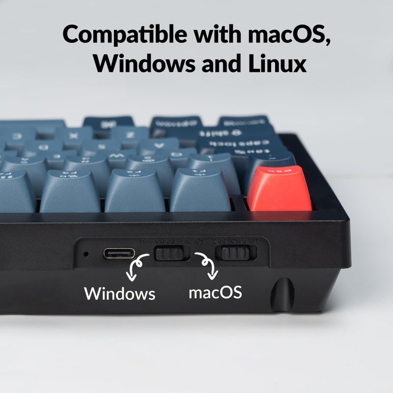 Keychron V1 Max 75% RGB Custom Mechanical Keyboard, 2.4Ghz/Bluetooth 5.1/Wired QMK/VIA Programmable Macro, Hot-Swappable Gateron Jupiter Banana Switch Gasket Mount for Mac Windows Linux - Image 3