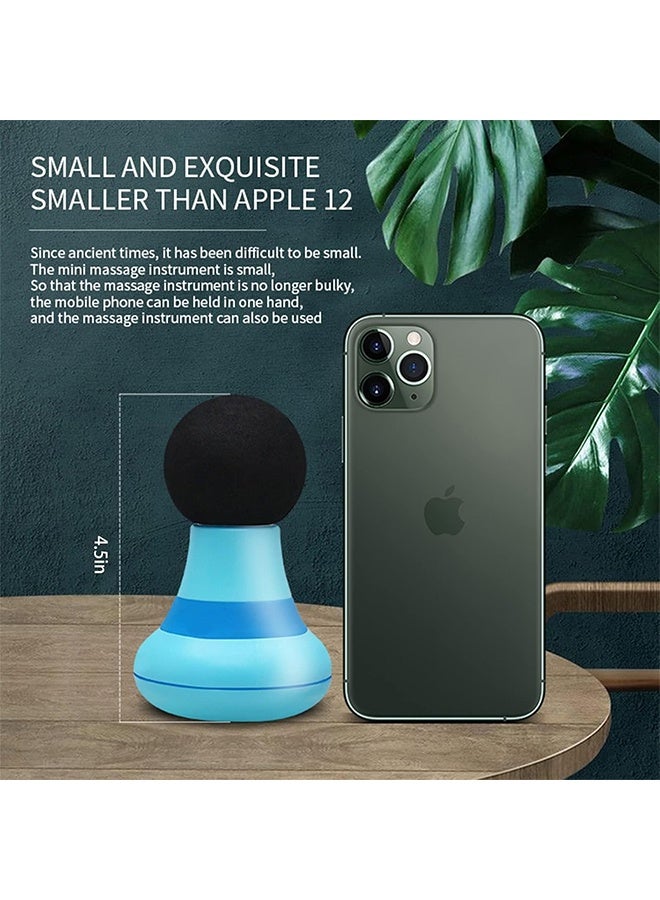 JS Mini Massager, Muscle Relaxation Massage Gun, Electric Handheld, Powerful 6 Vibration Modes, Wireless and Portable, Suitable for Men and Women for Shoulder, Neck, and Back Massage (Blue) - Image 2