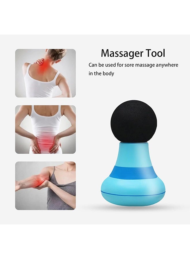 JS Mini Massager, Muscle Relaxation Massage Gun, Electric Handheld, Powerful 6 Vibration Modes, Wireless and Portable, Suitable for Men and Women for Shoulder, Neck, and Back Massage (Blue) - Image 5