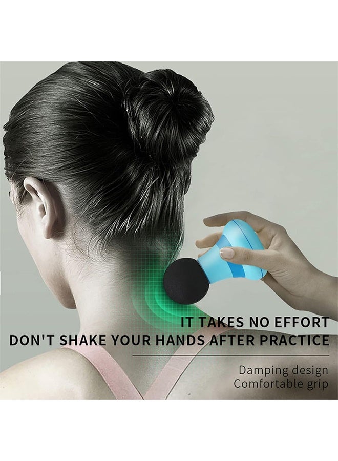 JS Mini Massager, Muscle Relaxation Massage Gun, Electric Handheld, Powerful 6 Vibration Modes, Wireless and Portable, Suitable for Men and Women for Shoulder, Neck, and Back Massage (Blue) - Image 3