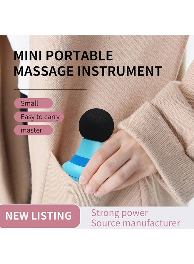 JS Mini Massager, Muscle Relaxation Massage Gun, Electric Handheld, Powerful 6 Vibration Modes, Wireless and Portable, Suitable for Men and Women for Shoulder, Neck, and Back Massage (Blue) - Image 4