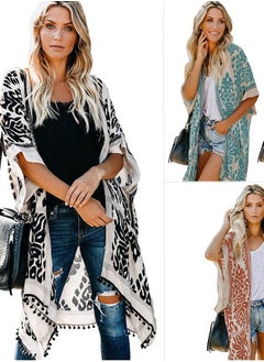 Loquat Seaside Resort Cardigan Short Sleeve Print  - Image 2