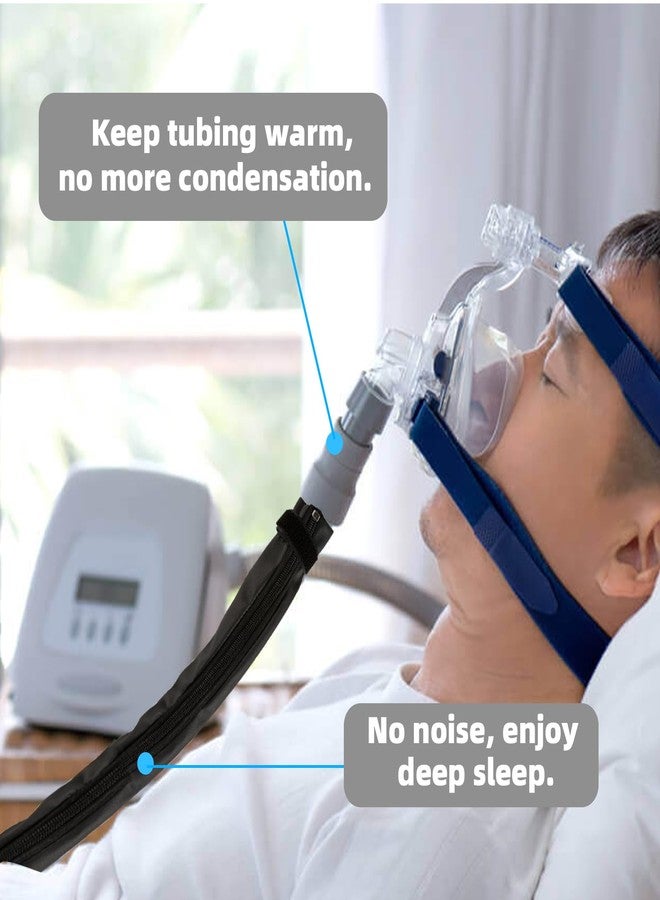 JDVBDNK غطاء خرطوم جهاز التنفس CPAP بطول 6.3 قدم، غطاء أنبوب مقاوم للقطط متوافق مع أنابيب Airsense 10 و11، غطاء أنبوب CPAP يمنع تسرب الماء، غطاء خرطوم مزدوج الجوانب بسحاب كامل للأنبوب المُدفأ، غلاف CPAP من البولي يوريثان للأنبوب - Image 3