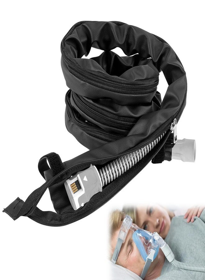 JDVBDNK غطاء خرطوم جهاز التنفس CPAP بطول 6.3 قدم، غطاء أنبوب مقاوم للقطط متوافق مع أنابيب Airsense 10 و11، غطاء أنبوب CPAP يمنع تسرب الماء، غطاء خرطوم مزدوج الجوانب بسحاب كامل للأنبوب المُدفأ، غلاف CPAP من البولي يوريثان للأنبوب - Image 1