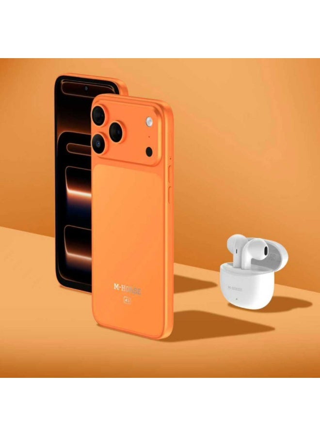 إم-هورس هاتف M-HORSE M17 Pro Max بشريحة NFC – شاشة 6.6 بوصة HD+ – رام 12 جيجابايت – ذاكرة 256 جيجابايت – بطارية 5000 مللي أمبير – 4G – لون برتقالي - Image 2