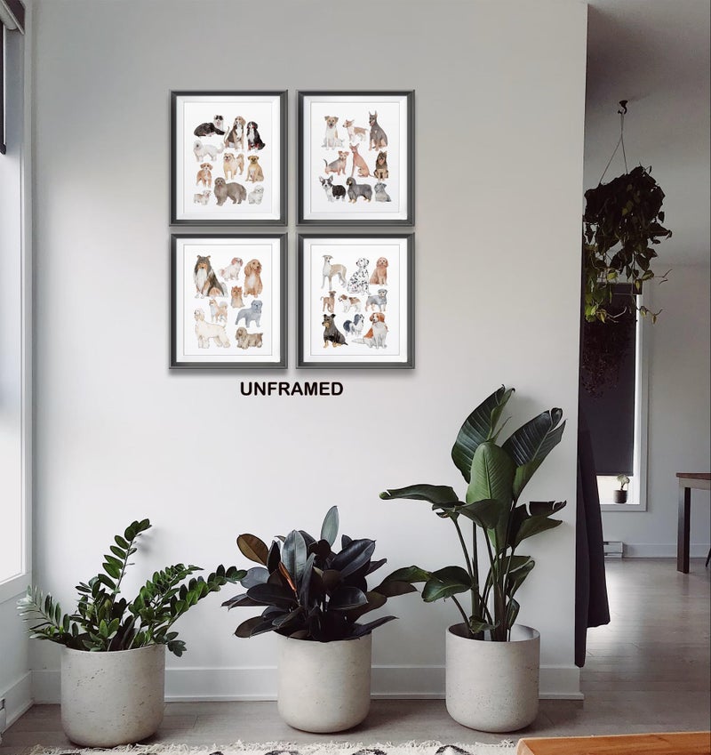 AEHIE Watercolor Dog Breeds Poster Prints for Home - Bedroom  Nursery  Living Room Decor - Unframed Set of 4  8x10inches for Dog Lovers - Image 3