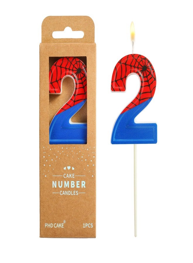 PHD CAKE 2.76 Inch Number 2 Fun Spider Birthday Candles, Spider Number Candles, Cake Number Candles, Party Celebration - Image 1