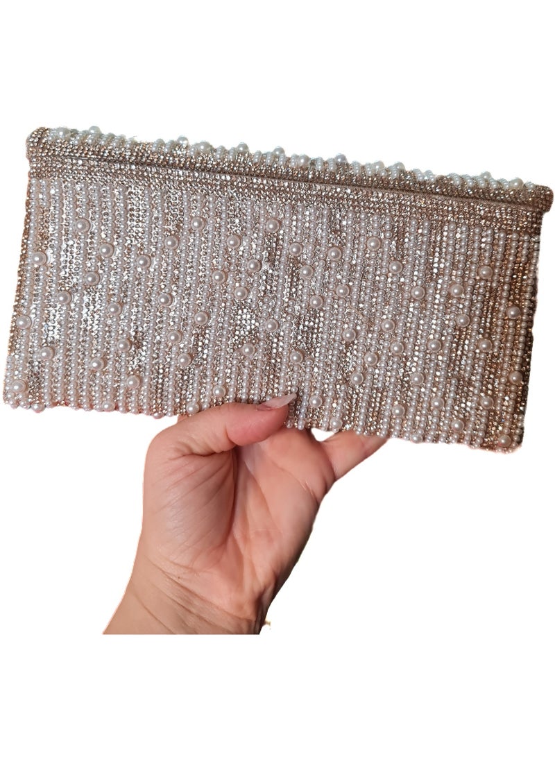 شنطة سوارية حريمي فضي أنيقة للمناسبات والسهرات – شنطة كروس بحجم واسع وخامة فاخرة – حقيبة يد نسائية شيك تناسب جميع الإطلالات - Image 4