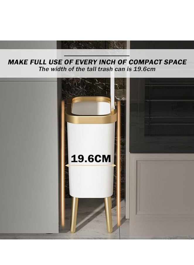 BEROZA Trash can, cat and dog proof trash can, Press-type lid opening, household plastic trash can, suitable for bedroom, living room, kitchen, bathroom (Green) - Image 5