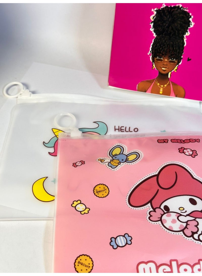 حقيبة مكياج شفافة - منظم مستحضرات تجميل شفاف مقاوم للماء وحقيبة أدوات مكتبية للسفر والمدرسة والاستخدام اليومي - حقيبة غسيل متينة من البولي فينيل كلوريد للفرش والأقلام وأدوات النظافة - قطعتان - Image 4