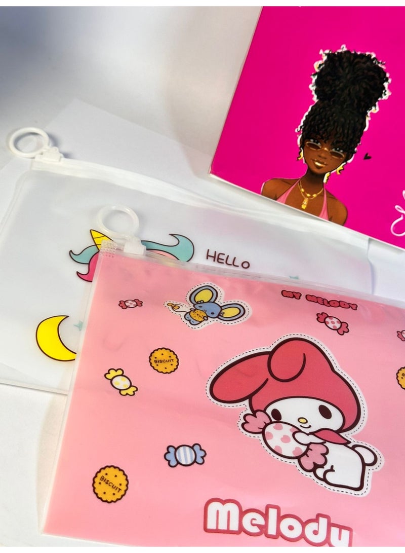 حقيبة مكياج شفافة - منظم مستحضرات تجميل شفاف مقاوم للماء وحقيبة أدوات مكتبية للسفر والمدرسة والاستخدام اليومي - حقيبة غسيل متينة من البولي فينيل كلوريد للفرش والأقلام وأدوات النظافة - قطعتان - Image 2