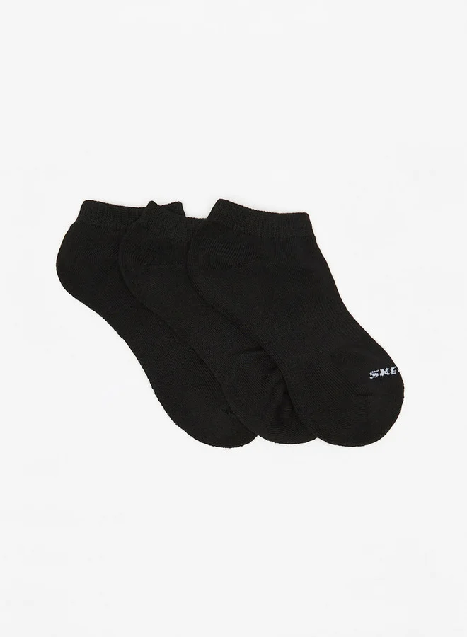 SKECHERS Logo Print Ankle Length Sports Socks - Set of 3
