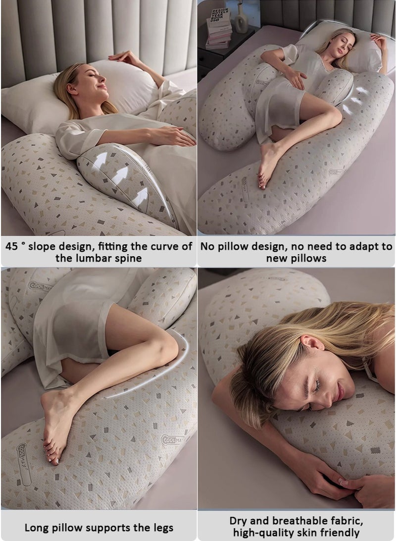 VUCATIN U-Shaped Pregnancy Pillow for Sleeping, Multi-Functional Maternity Support Pillow for Back, Belly and Legs, Side Sleeper Body Pillow for Pregnant Women - Image 4