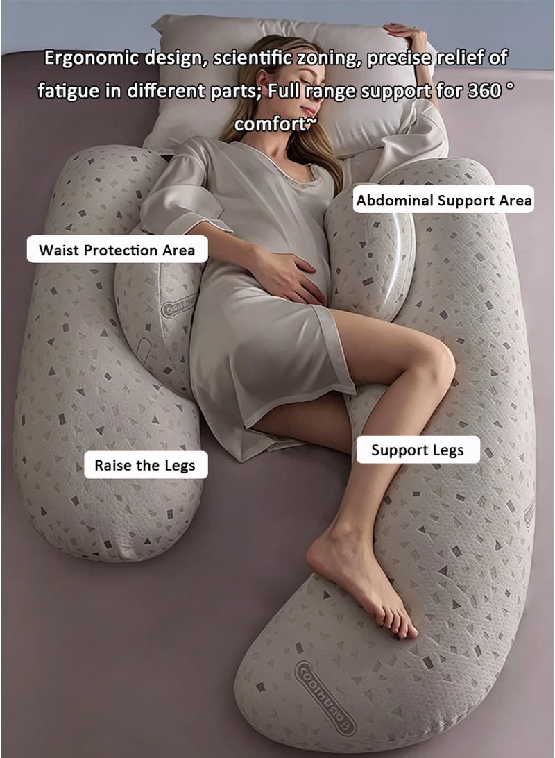 VUCATIN U-Shaped Pregnancy Pillow for Sleeping, Multi-Functional Maternity Support Pillow for Back, Belly and Legs, Side Sleeper Body Pillow for Pregnant Women - Image 3