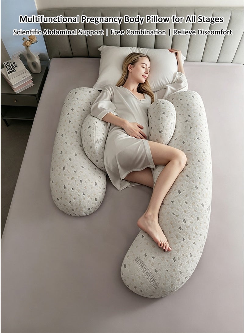 VUCATIN U-Shaped Pregnancy Pillow for Sleeping, Multi-Functional Maternity Support Pillow for Back, Belly and Legs, Side Sleeper Body Pillow for Pregnant Women - Image 2