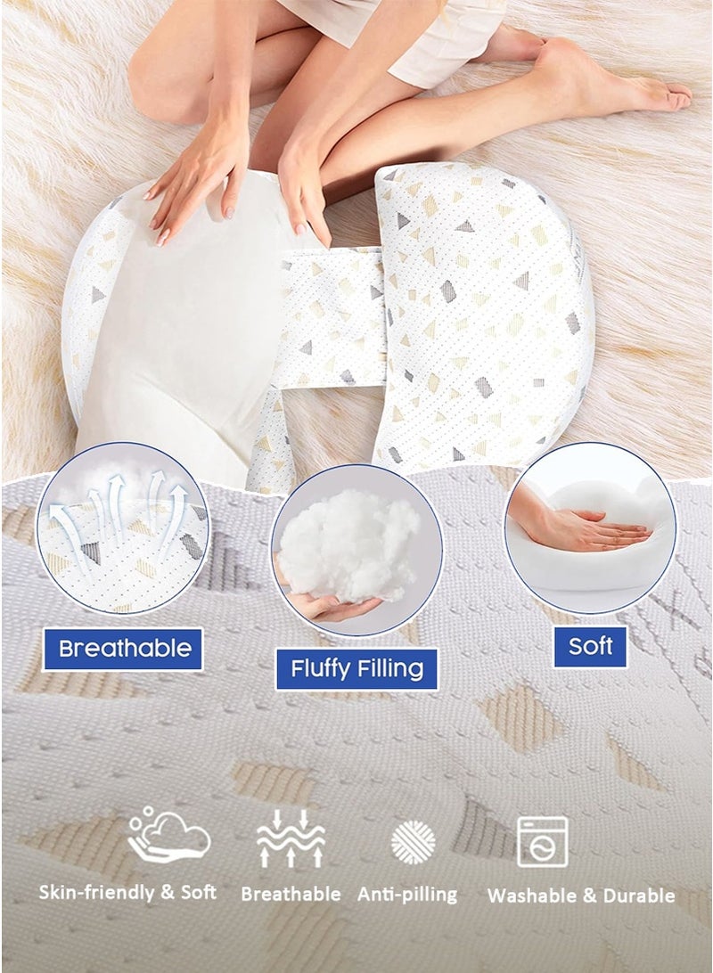 VUCATIN U-Shaped Pregnancy Pillow for Sleeping, Multi-Functional Maternity Support Pillow for Back, Belly and Legs, Side Sleeper Body Pillow for Pregnant Women - Image 5
