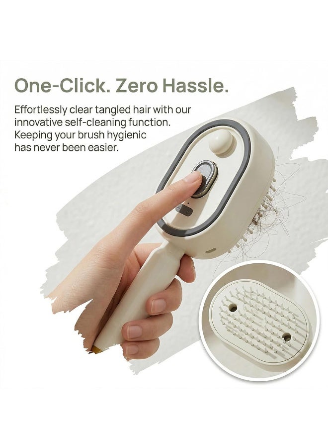 Electric Spray & Massage Hair Brush, 2026 Electric Steaming Massage Hair Care Brush, Rechargeable Detangling Electric Steam Brushs for Hair for Reduce Frizz, Nourishes Hairs, Anti-Static (Beige) - Image 5